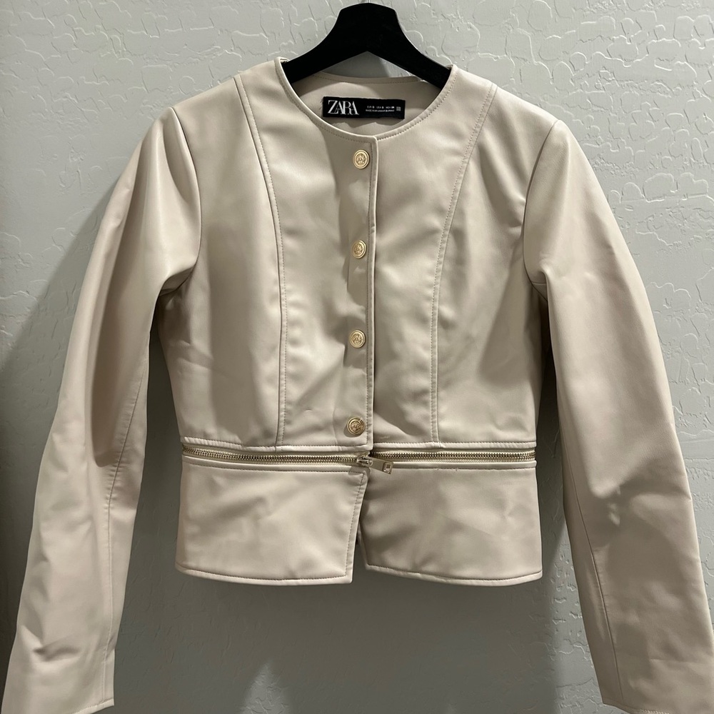 Zara Faux leather Zippered Jacket